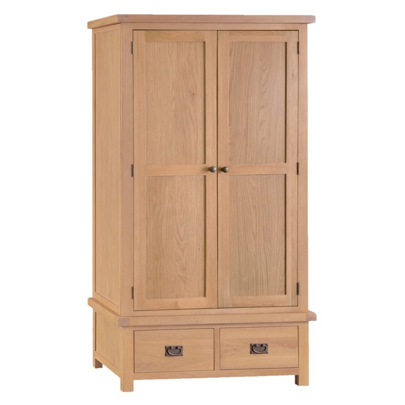 Norfolk Oak Large 2 Door Wardrobe on a white background