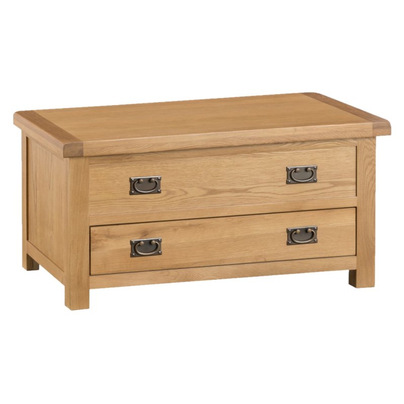 Norfolk Oak Blanket Box on a white background