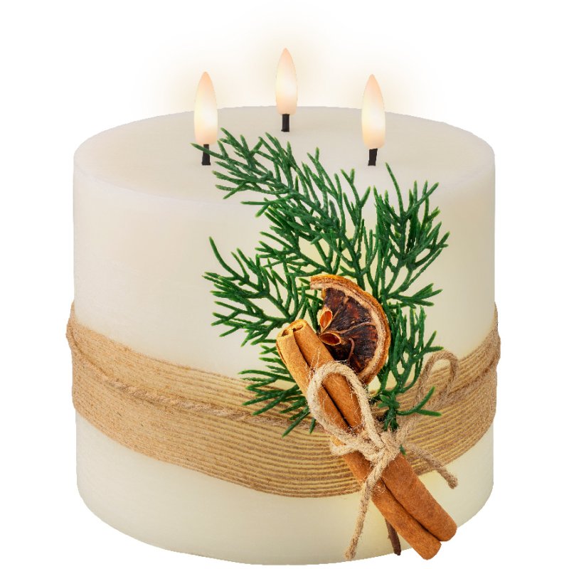 Kaemingk Kaemingk Large Decorative LED Triple Wick Candle