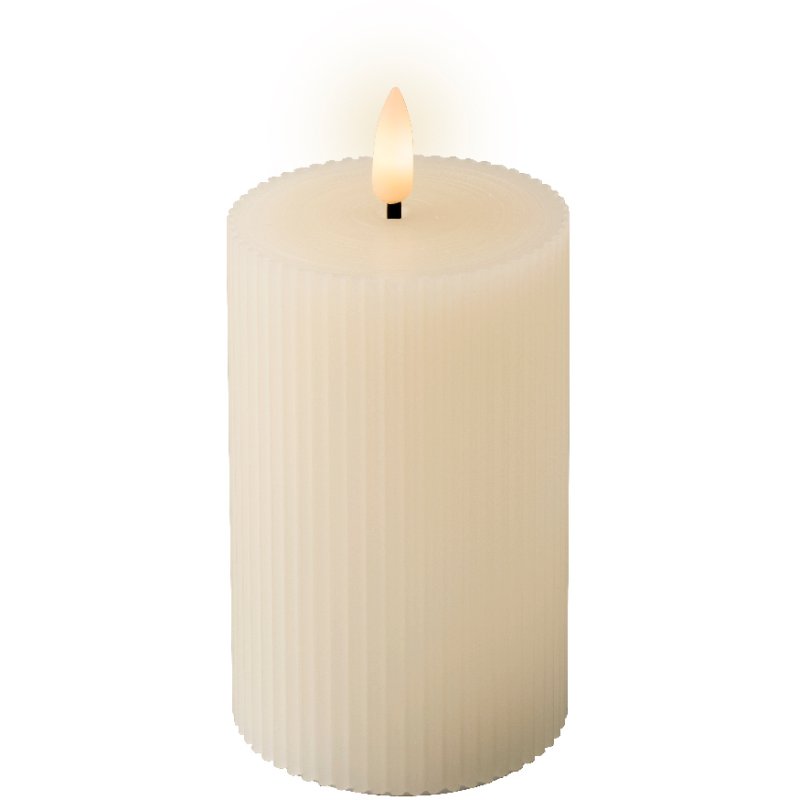 Kaemingk Kaemingk Cream LED Carved Wick Candle