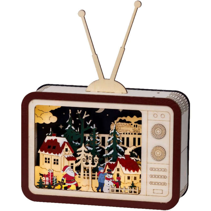 Kaemingk Kaemingk LED Festive Vintage TV Plywood Scene