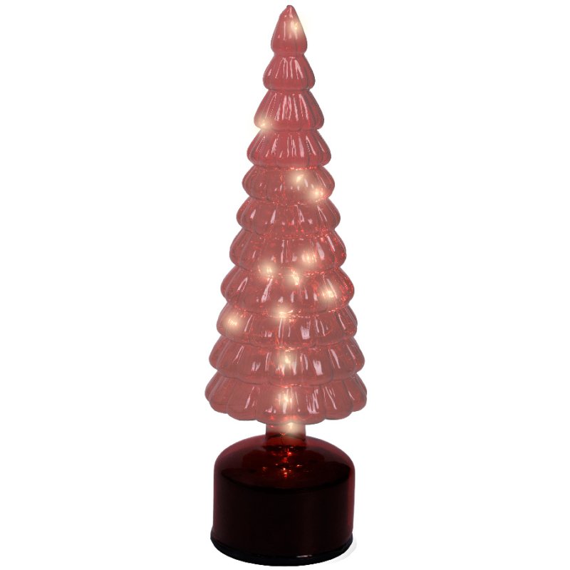 Kaemingk Kaemingk Red Micro LED Rotating Glass Tree
