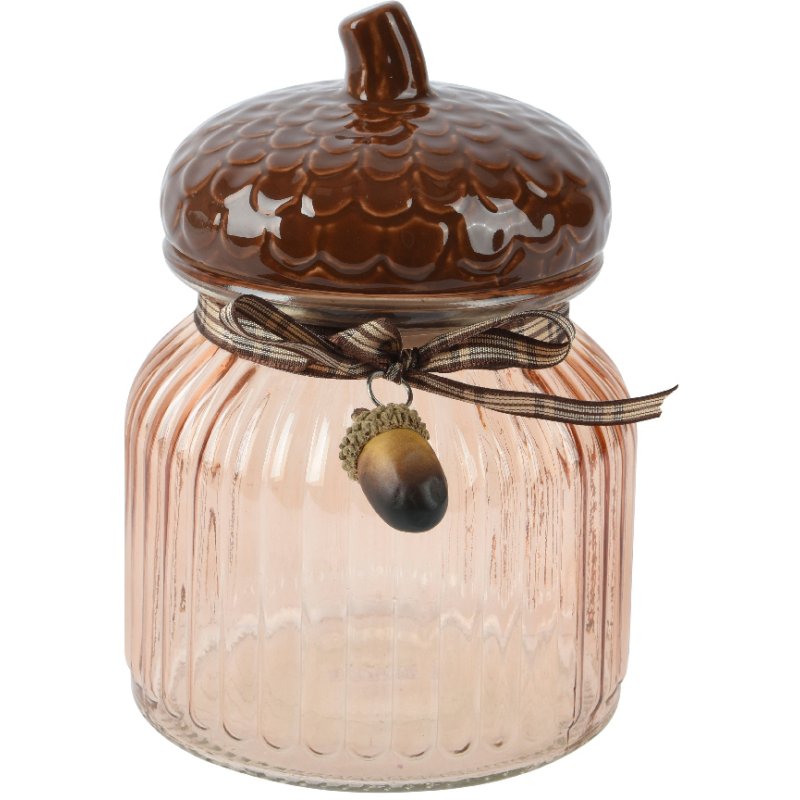 Kaemingk Kaemingk Acorn Short Glass Storage Jar
