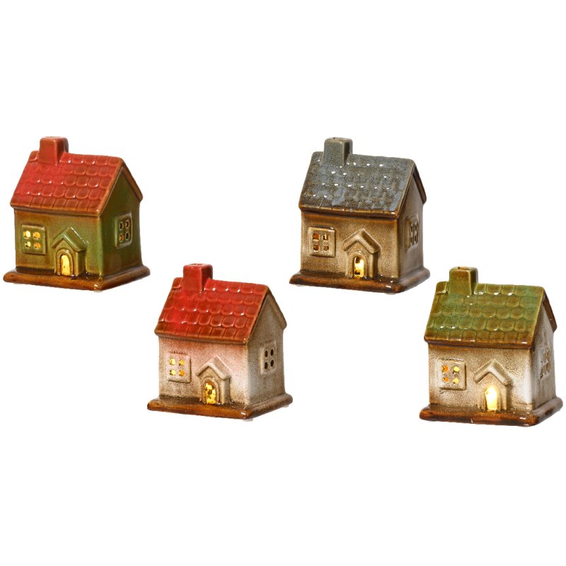 Kaemingk Kaemingk Small LED Stoneware House Ornament