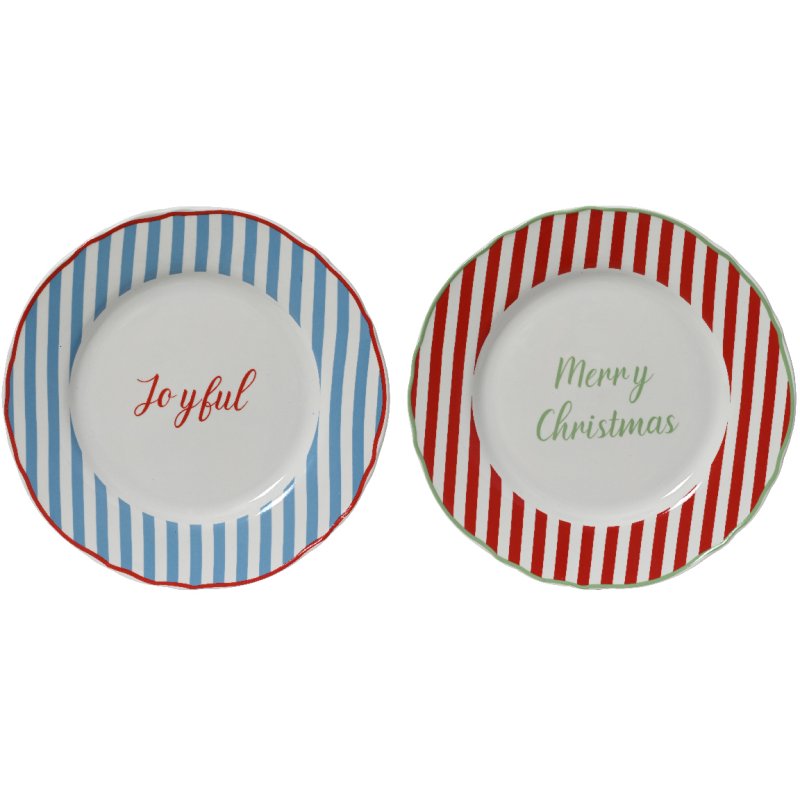 Kaemingk Kaemingk Festive Striped Breakfast Plate