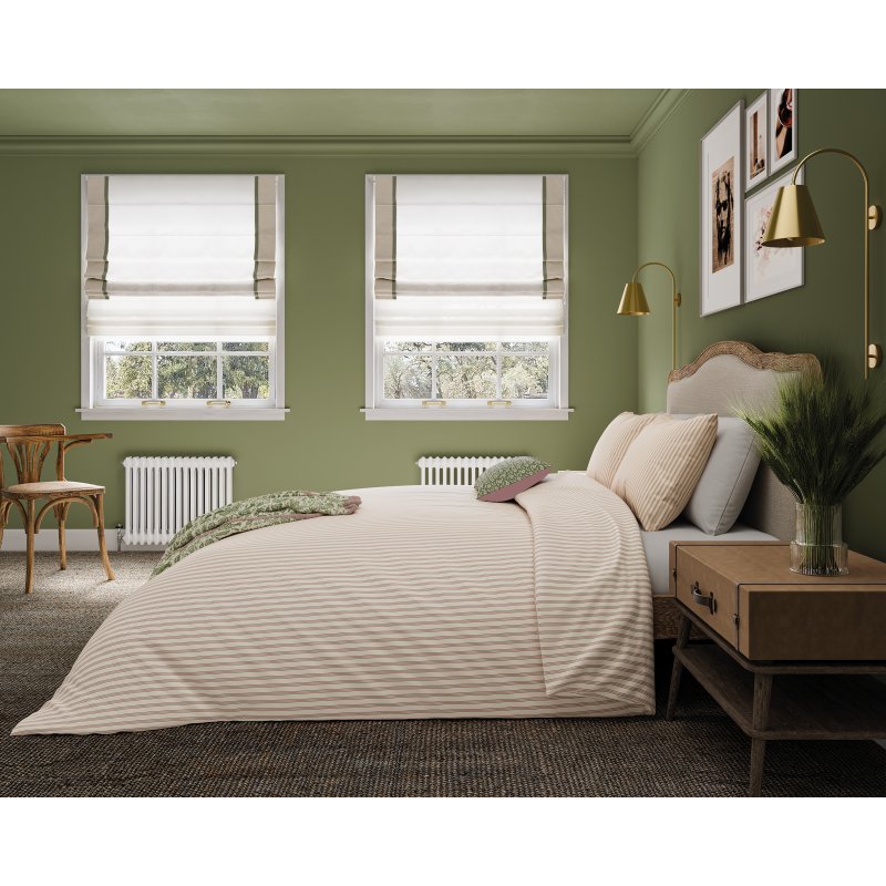 Helena Springfield Ticking Stripe Green Pink Duvet Cover Set