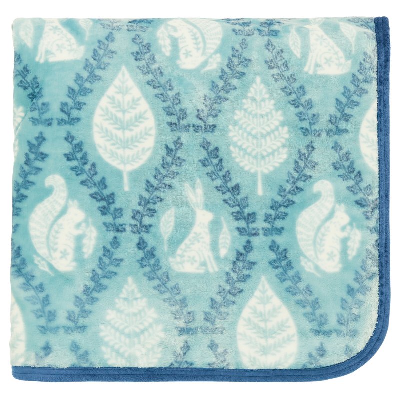 Helena Springfield Woodland Trellis Fleece Blue Throw