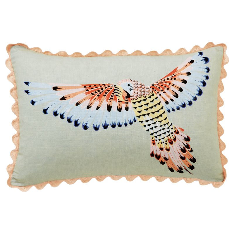 Yvonne Ellen Parrot Sage Cushion