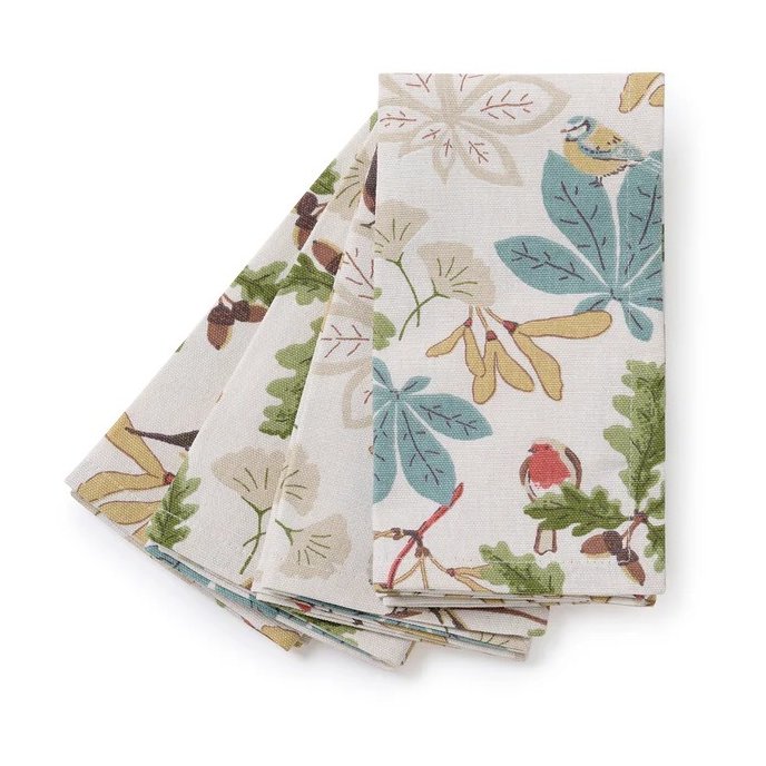 Sophie Allport Orchard Birds Set Of 4 Napkins