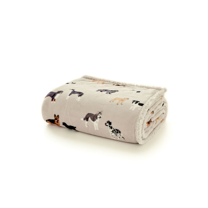 Deyongs Sherpa Fleece Throw Mixed Dogs
