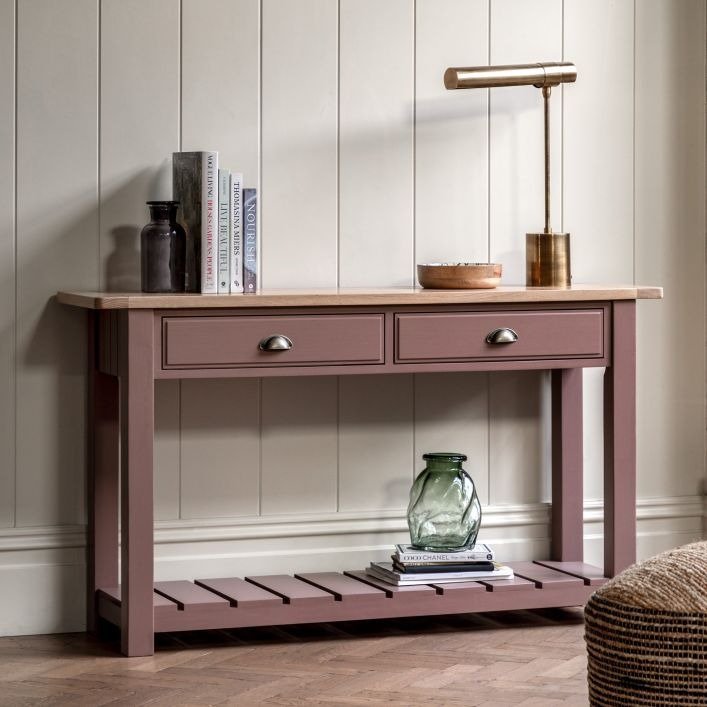 Eton 2 Drawer Console Table In Clay lifestyle image