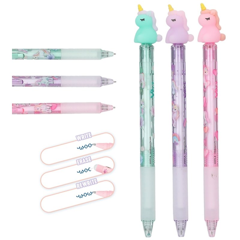 Ylvi Erasable Gel Pen With Unicorn Topper