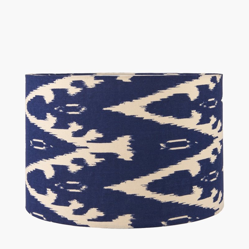 Pacific Pacific Lars 35cm Ocean Blue Ikat Cylinder Lampshade