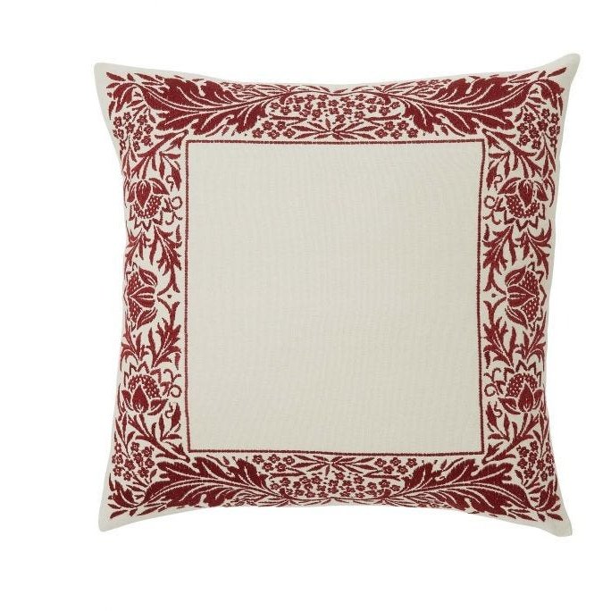 Morris & Co Artichoke Grey & Wine Cushion