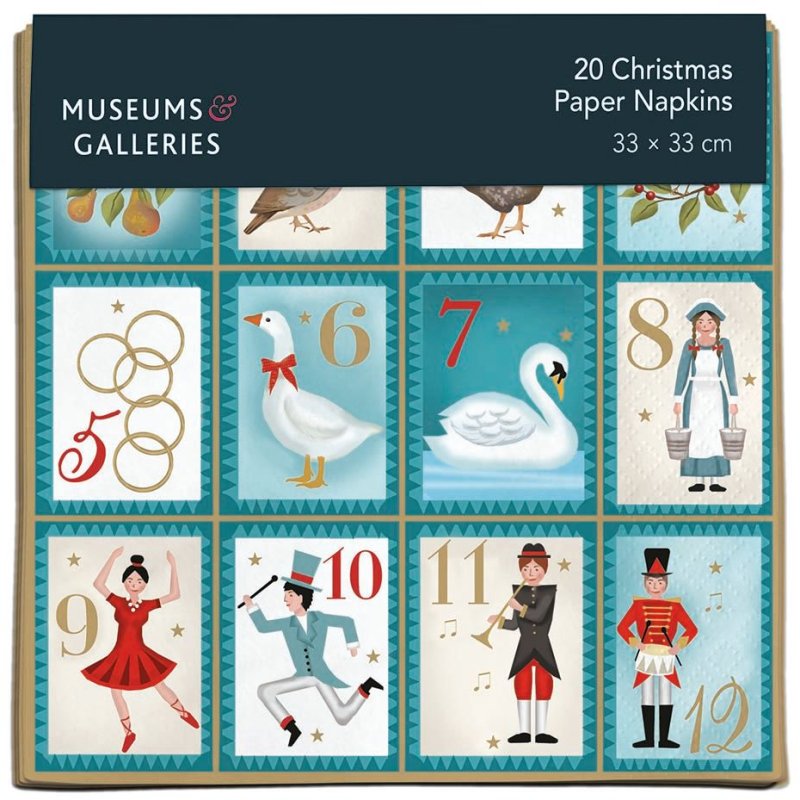 Museum & Galleries Twelve Days Of Christmas Napkins Pack Of 20
