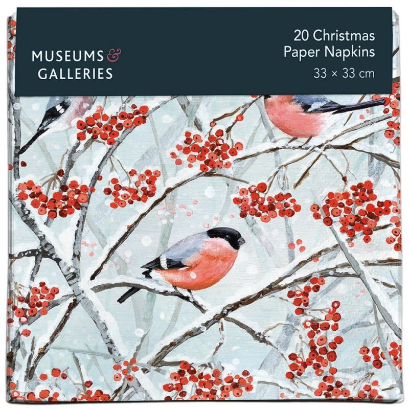 Museum & Galleries Bullfinches And Berries Napkins Pack Of 20