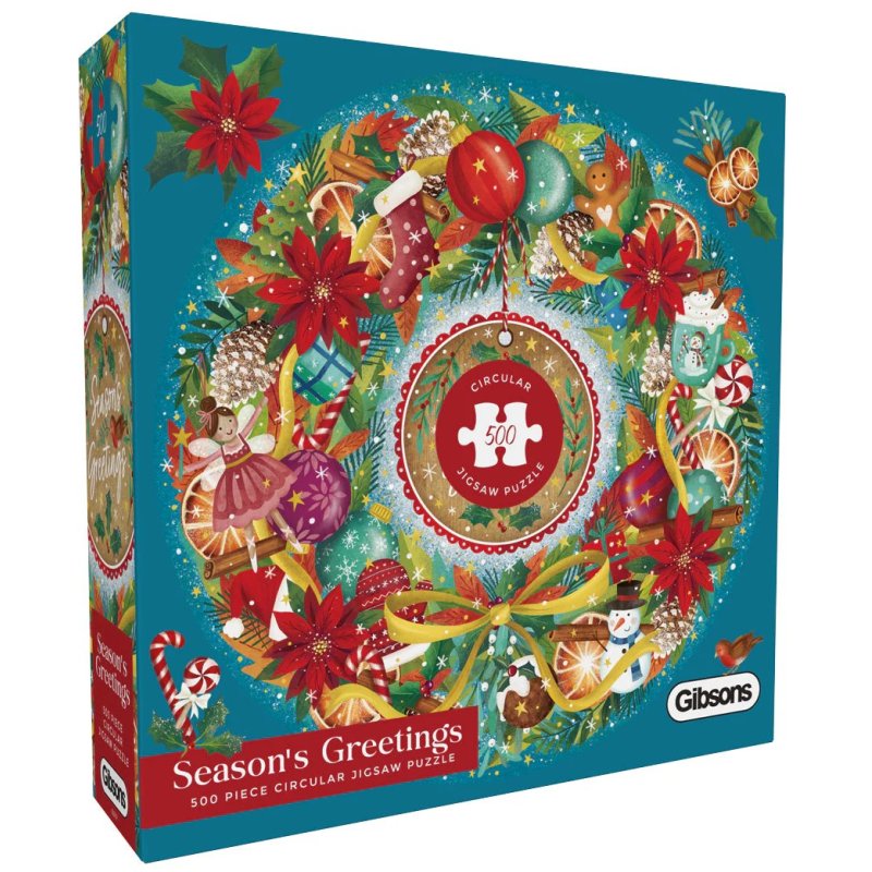 Gibsons Seasons Greetings 500Pc Circular Puzzle
