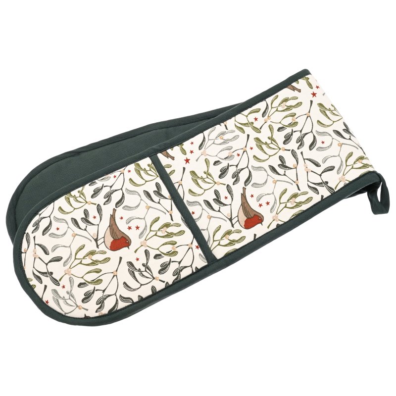 Waltons Robin & Mistletoe Double Oven Glove