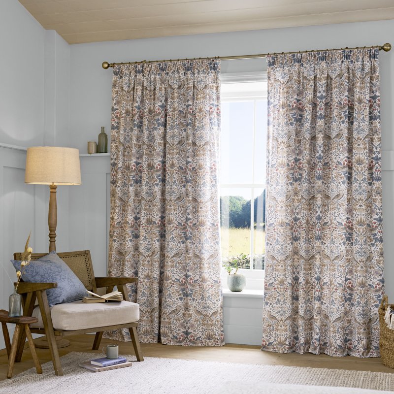William Morris At Home William Morris At Home Strawberry Thief Hessian Curtains