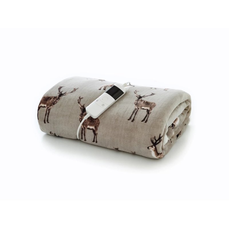 Deyongs Deyongs Mocha Sterling Stag Heated Sherpa Throw