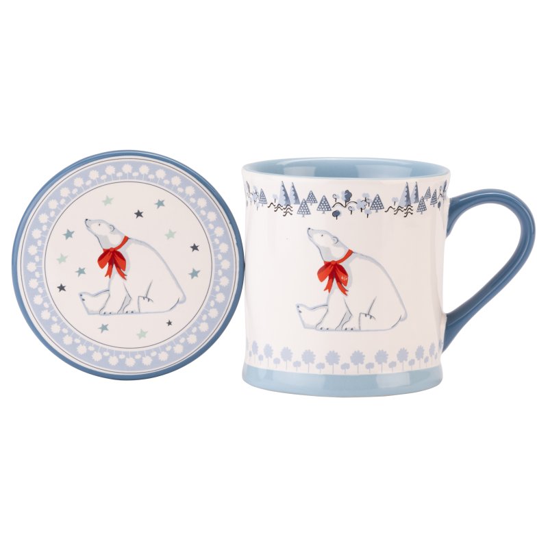Cath Kidston Cath Kidston Mug & Coaster Set Polar Bear