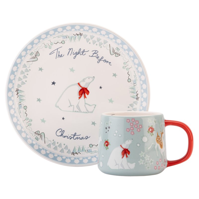 Cath Kidston Cath Kidston Christmas Eve Mini Billie Mug & Plate Set