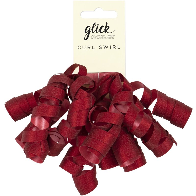 GLICK Glick Red Glitter Curl Swirls Bow