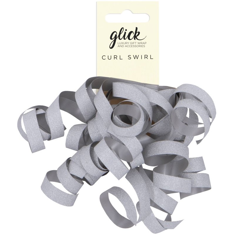GLICK Glick Silver Glitter Curl Swirls Bow