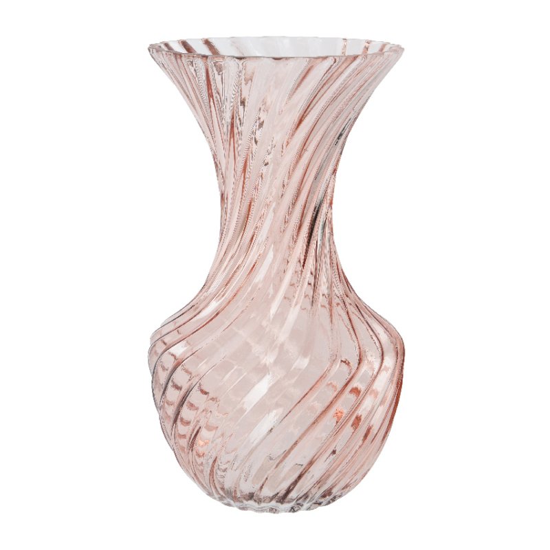 Kaemingk Spiral Pink Glass Vase