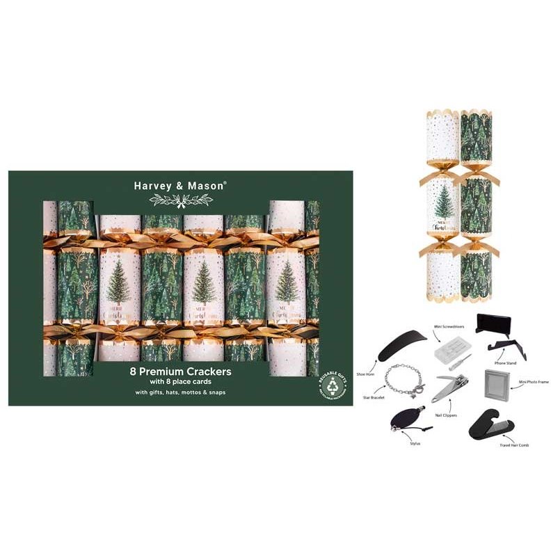 Harvey & Mason Premium Green Tree Box Of 8 Crackers