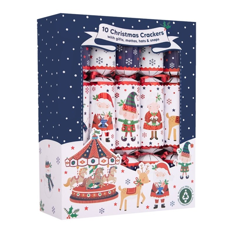 Family Santa & Friends Box Of 10 Crackers