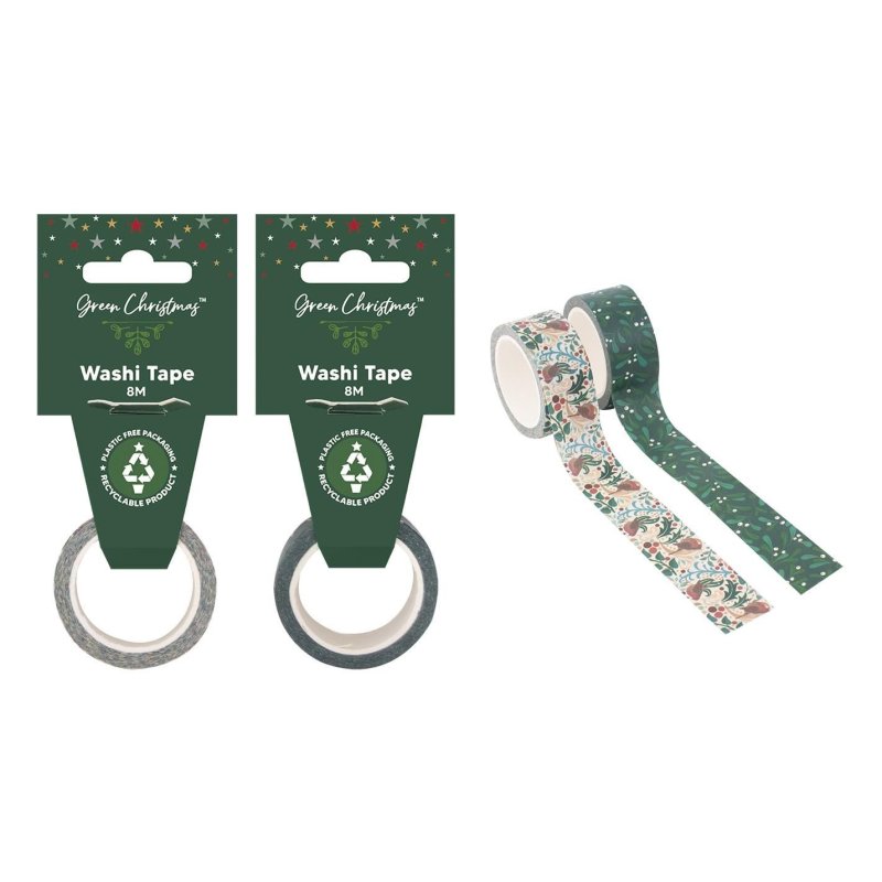 Green Christmas 8M Washi Paper Tape