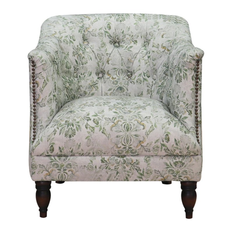 At The Helm Carter Armchair In Evergreen Fabric on a white background