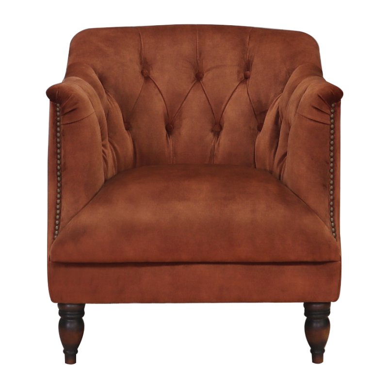 At The Helm Carter Armchair In Copper Fabric on a white background