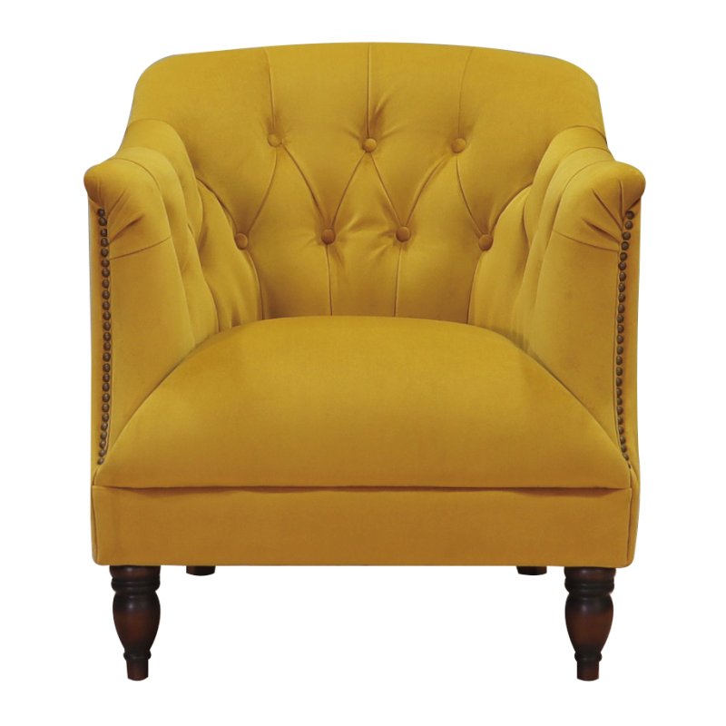 At The Helm Carter Armchair In Mustard Fabric on a white background