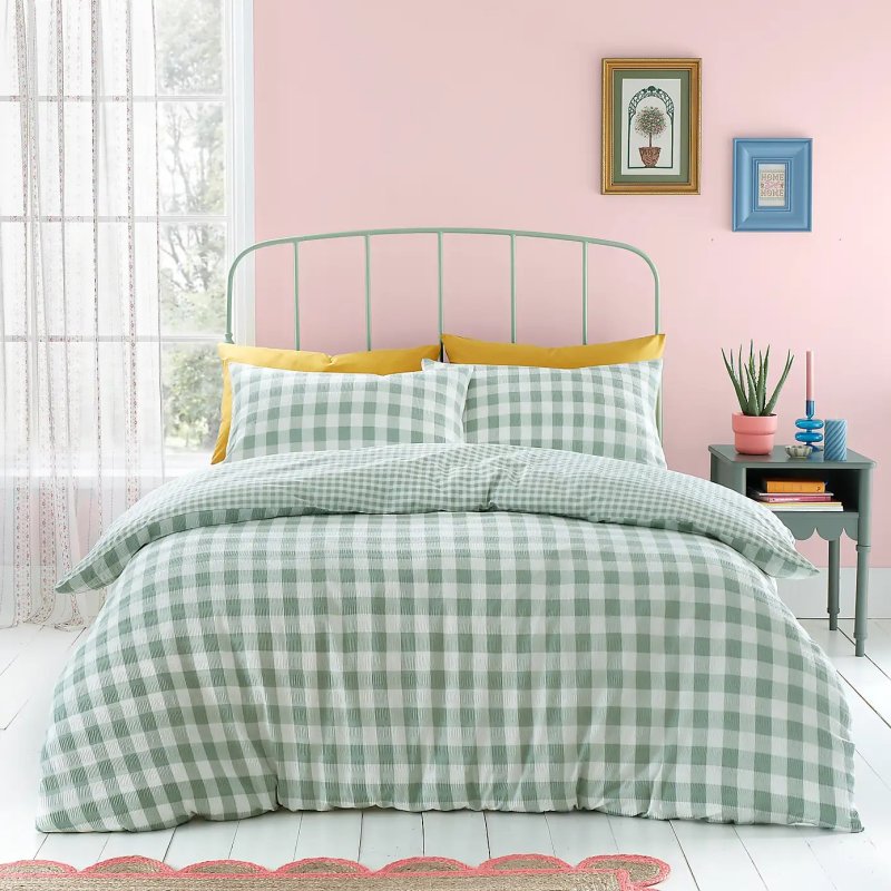 Catherine Lansfield Catherine Lansfield Gingham Check Green Duvet Cover Set