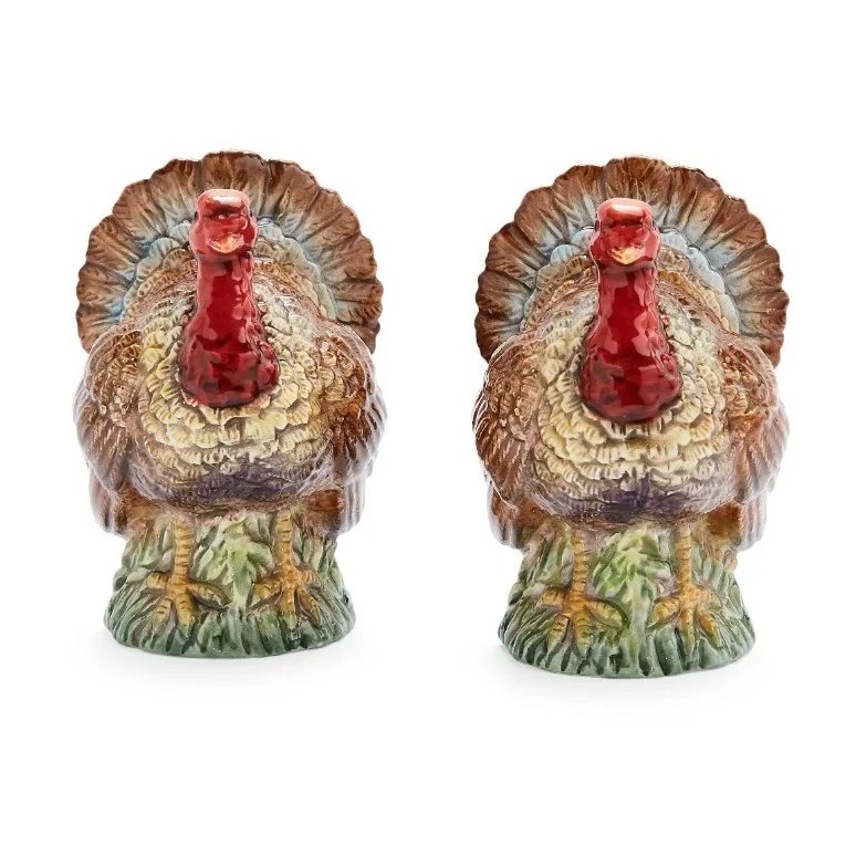 Spode Spode Woodland Figural Turkey Salt & Pepper Shakers