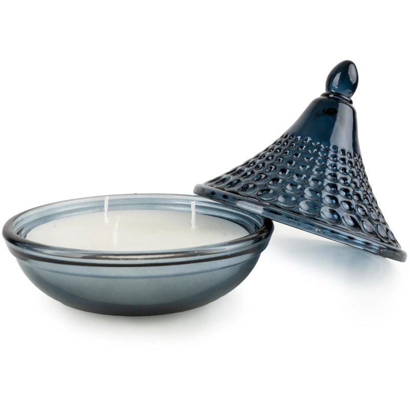 Candlelight Embossed Tagine Candle Blue