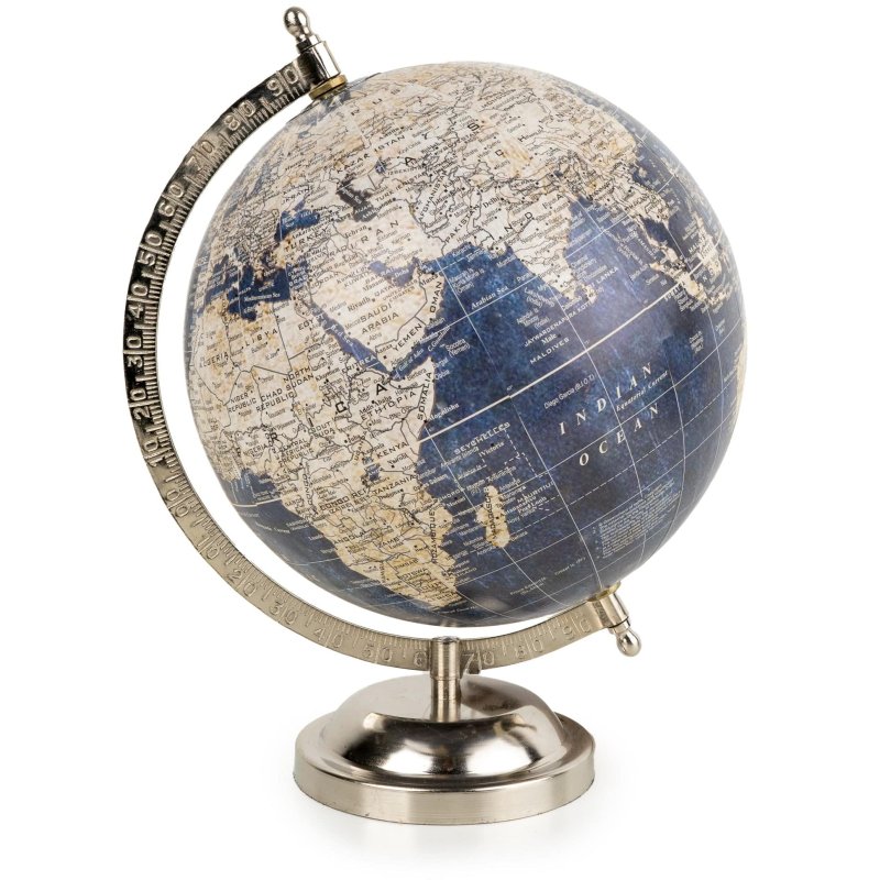 Candlelight 8" Globe Blue And Silver Globe
