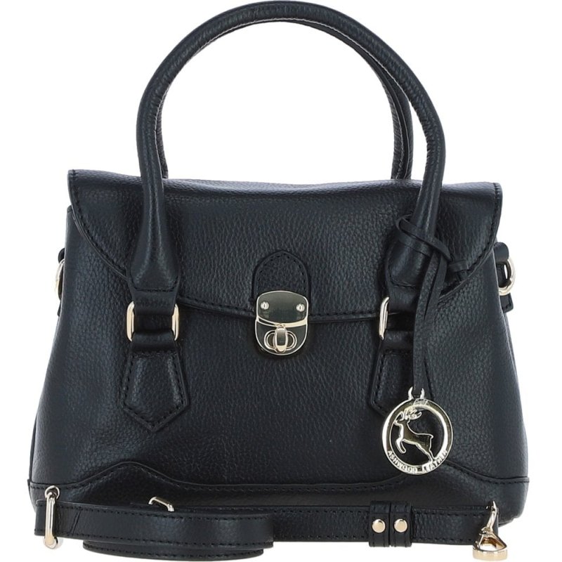 Ashwood Leather Compact Handbag Black