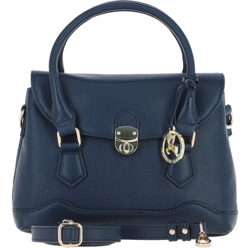 Ashwood Leather Compact Handbag Cotswold Navy