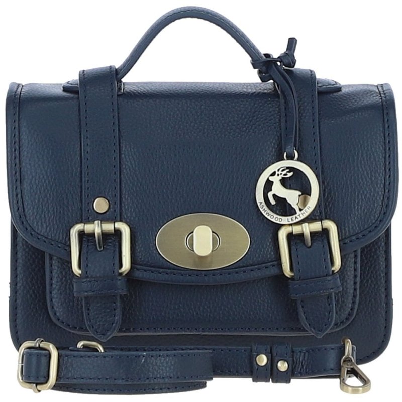 Ashwood Leather Satchel Cotswold Navy