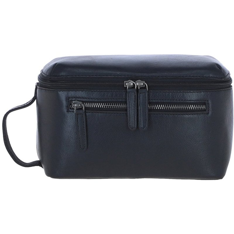 Ashwood Leather Black Classic Washbag