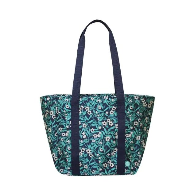 Earth Squared Earth Squared Teal Floral Jacquard Tote Bag
