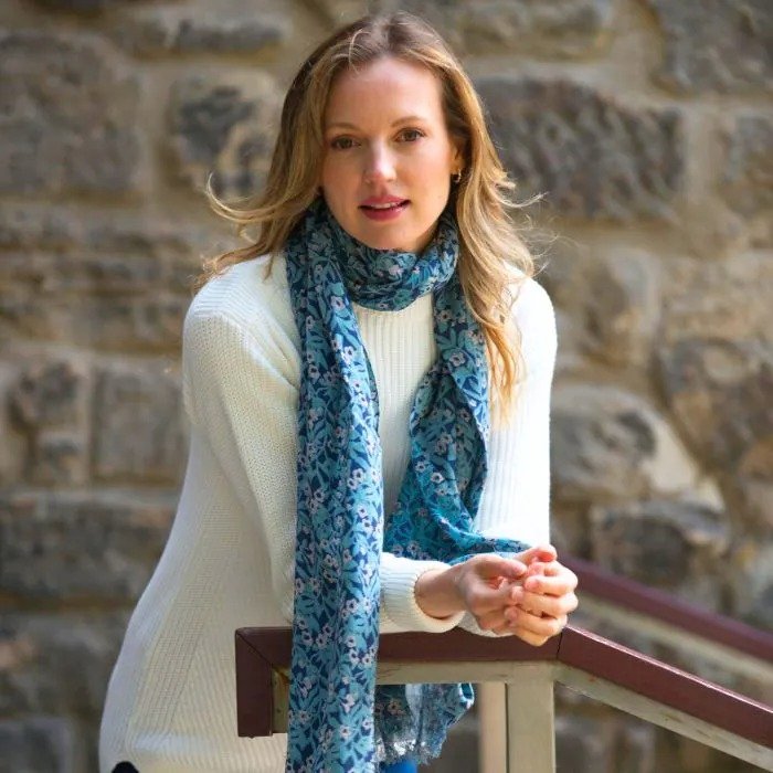 Earth Squared Earth Squared Teal Jacquard Print Scarf