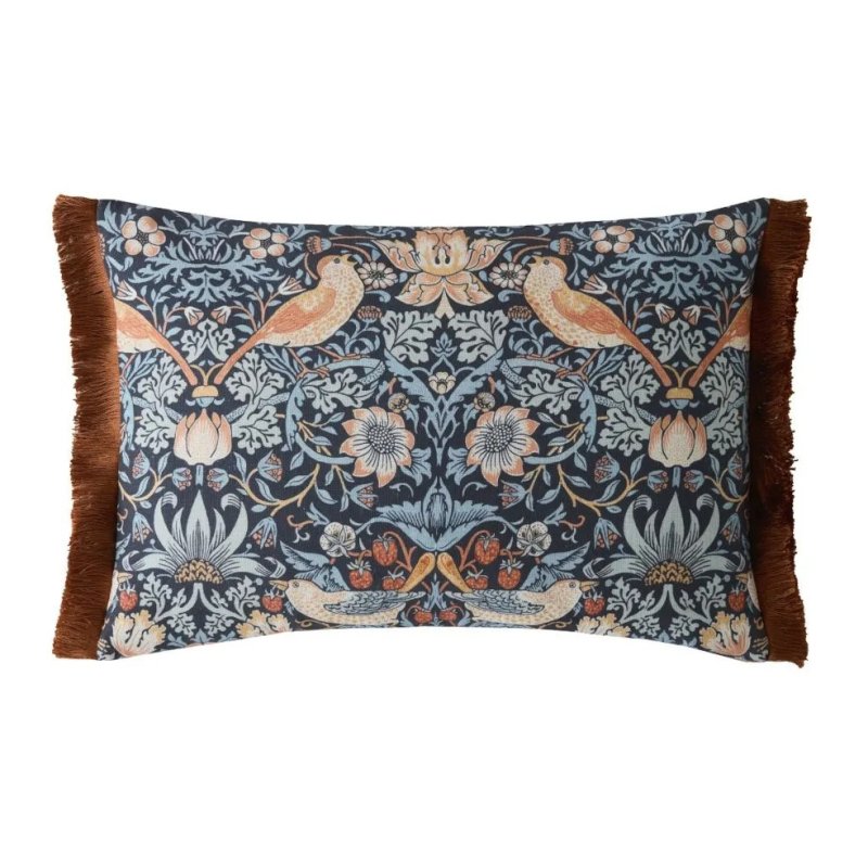 William Morris At Home Strawberry Thief Blue Cushion rectangle
