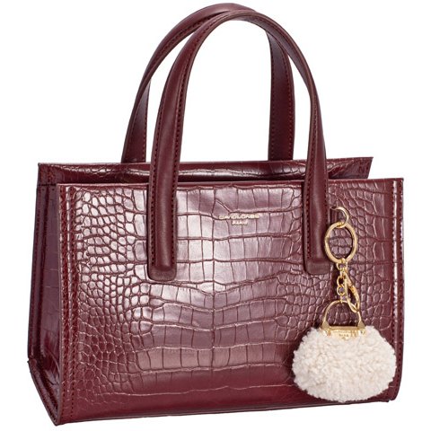 David Jones Small Croc Bag Windsor Wine