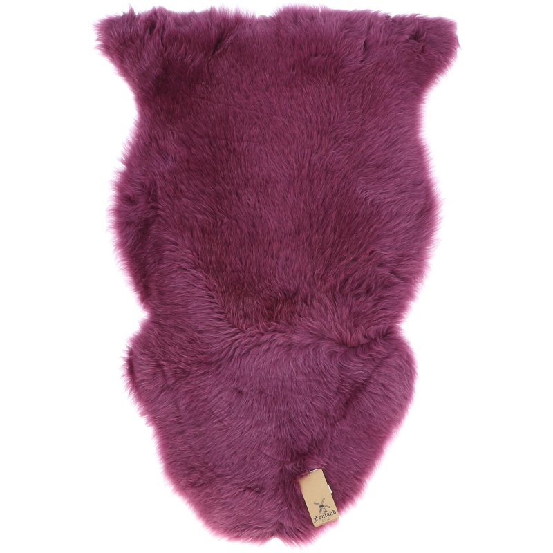 Ashwood Leather Single Rug Fenland Long Wool Smokey Grape