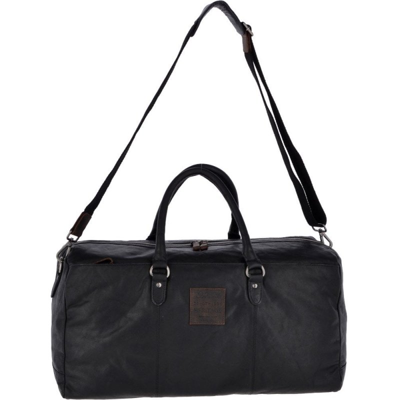 Ashwood Leather Mens Black Mud Holdall