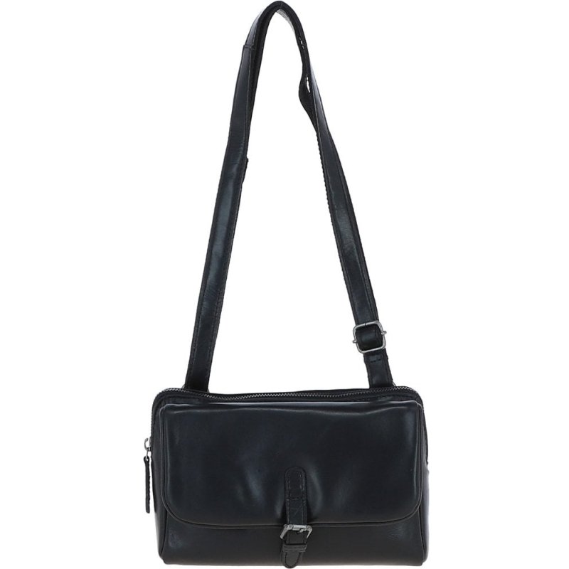Ashwood Leather X-Body Shoulder Bag Black